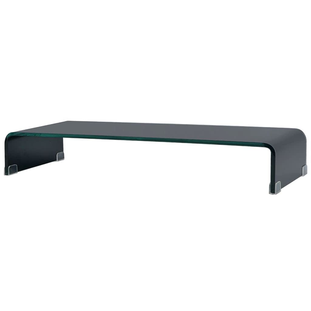 Black Glass Monitor Stand for Desk - 31.5