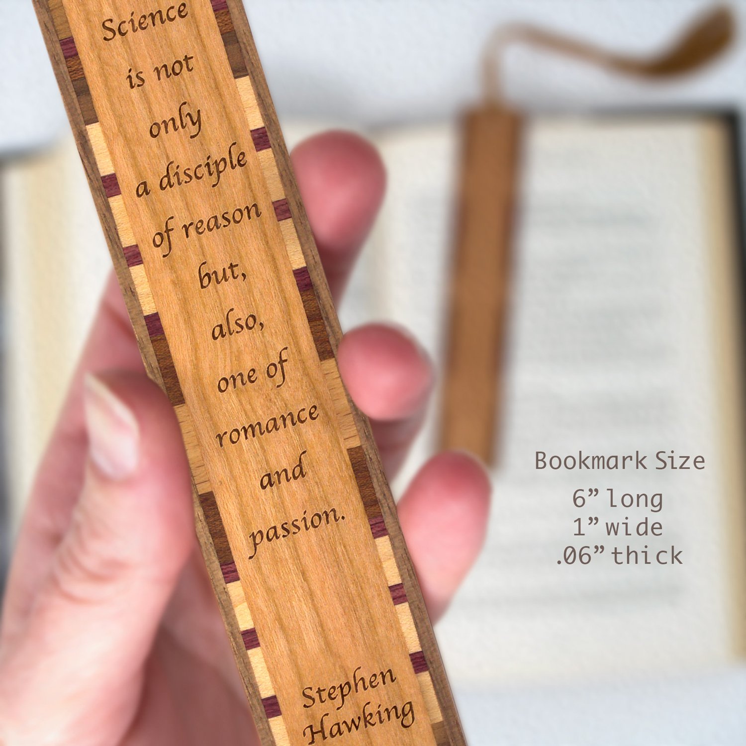 Stephen Hawking Science Quote Engraved Wooden Bookmark - Personalized Gift Option - Handmade in USA - Perfect for Book Lovers, Graduation Gifts & Science Enthusiasts