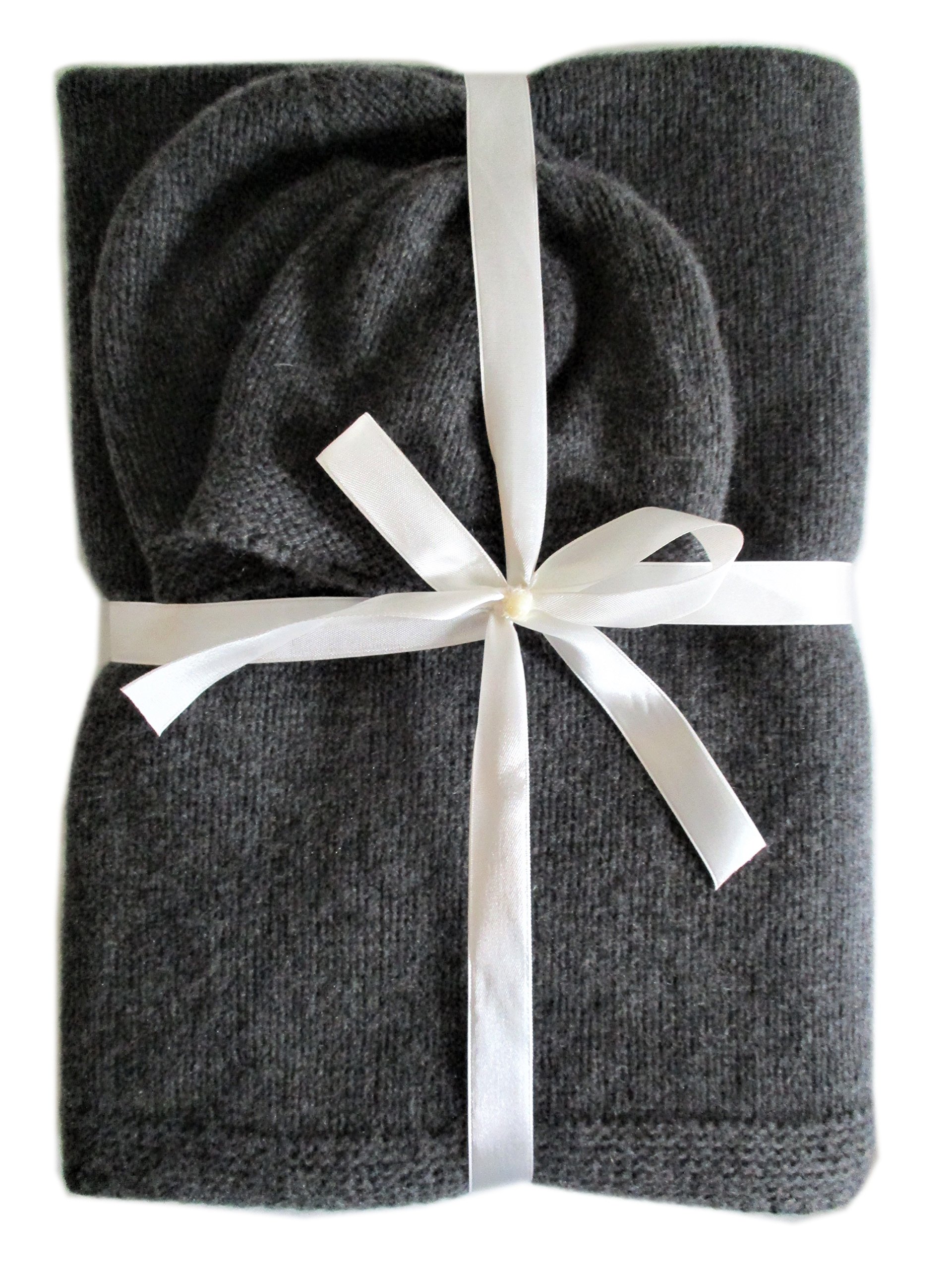 Premium Cashmere Baby Blanket & Hat Set - Ultra Soft Winter Newborn Gift Set for Boys & Girls - Perfect for Nursery, Stroller, and Photo Shoots