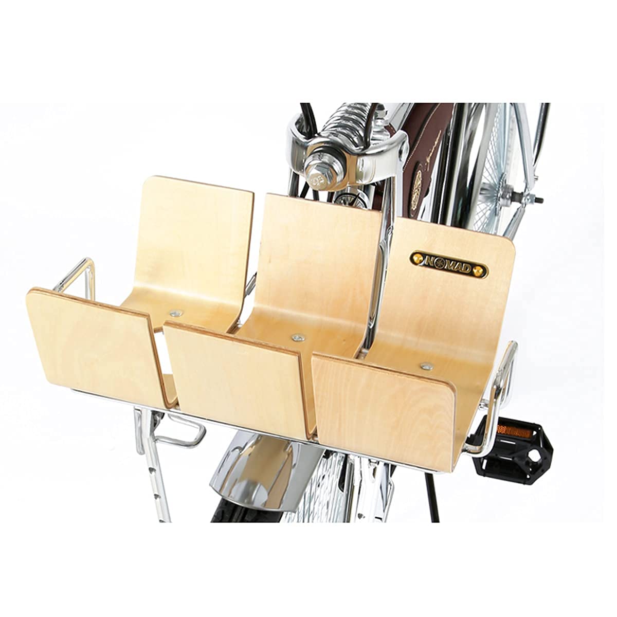 UNISTRENGH Adjustable Wooden Bike Front Basket - Foldable Bicycle Pannier Rack for Holland & Cruiser Bikes - Perfect for Groceries, Picnics & Urban Commuting