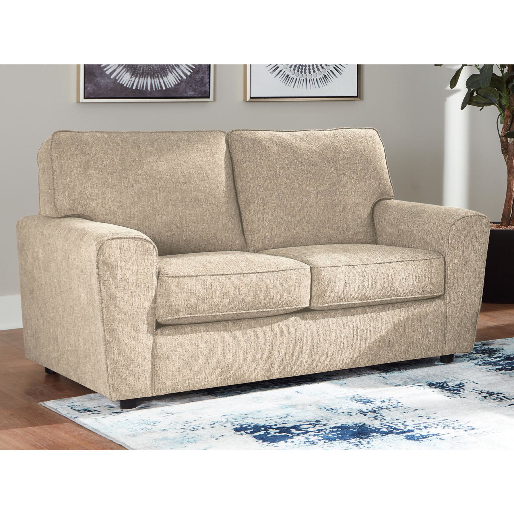 Arlis Loveseat in Putty - Modern Upholstered Sofa for Small Spaces | Perfect for Apartments, Living Rooms & Cozy Corners