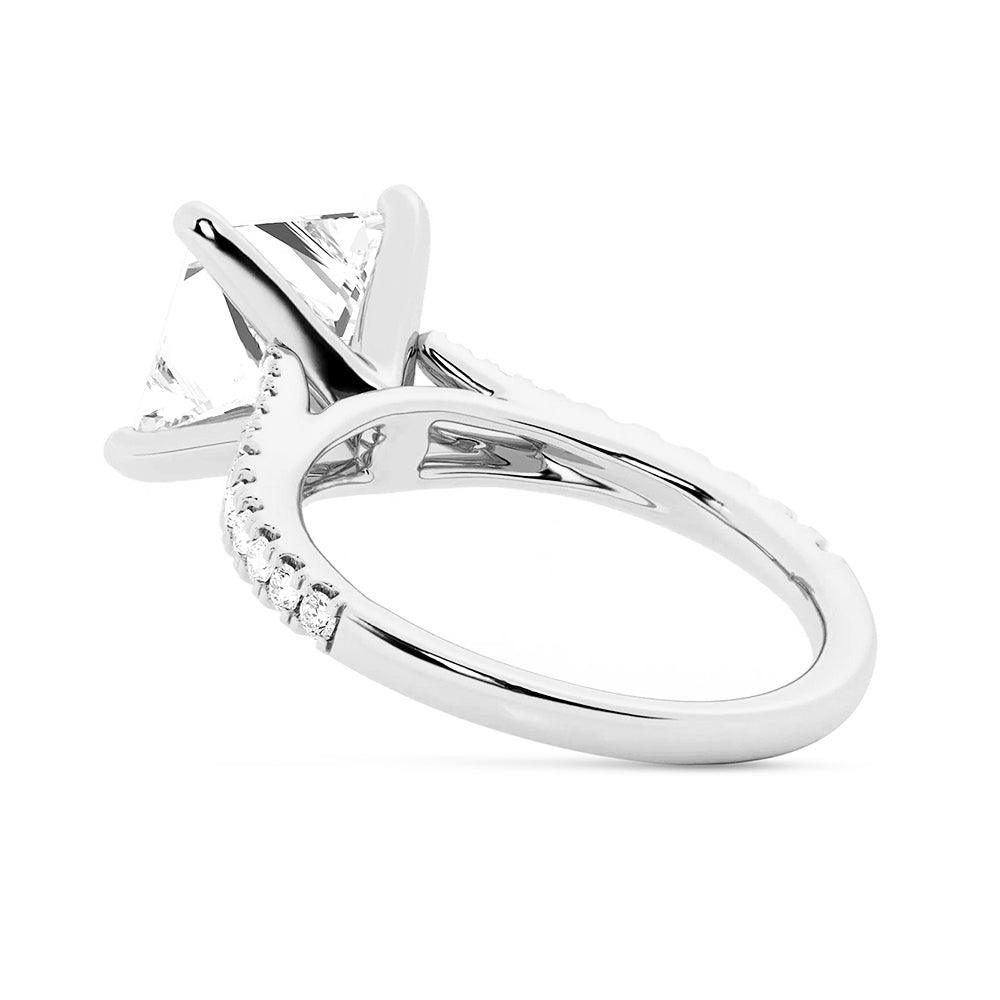Princess Cut Split Shank Moissanite Engagement & Wedding Ring Set for Couples - Men's Matching Band - Perfect for Proposals, Anniversaries & Romantic Occasions