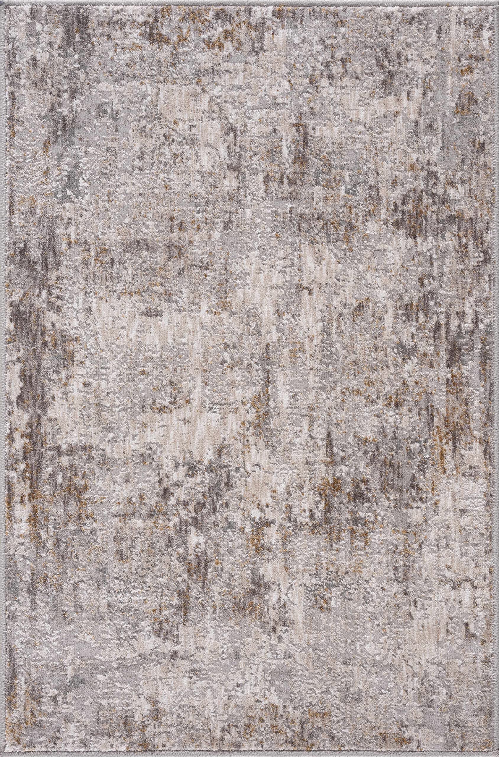 Hauteloom Dowell Modern Area Rug for Living Room & Bedroom - Soft & Durable - Brown, Blue, Gray - 2' x 3' - Perfect for Home Decor, Cozy Spaces & High Traffic Areas