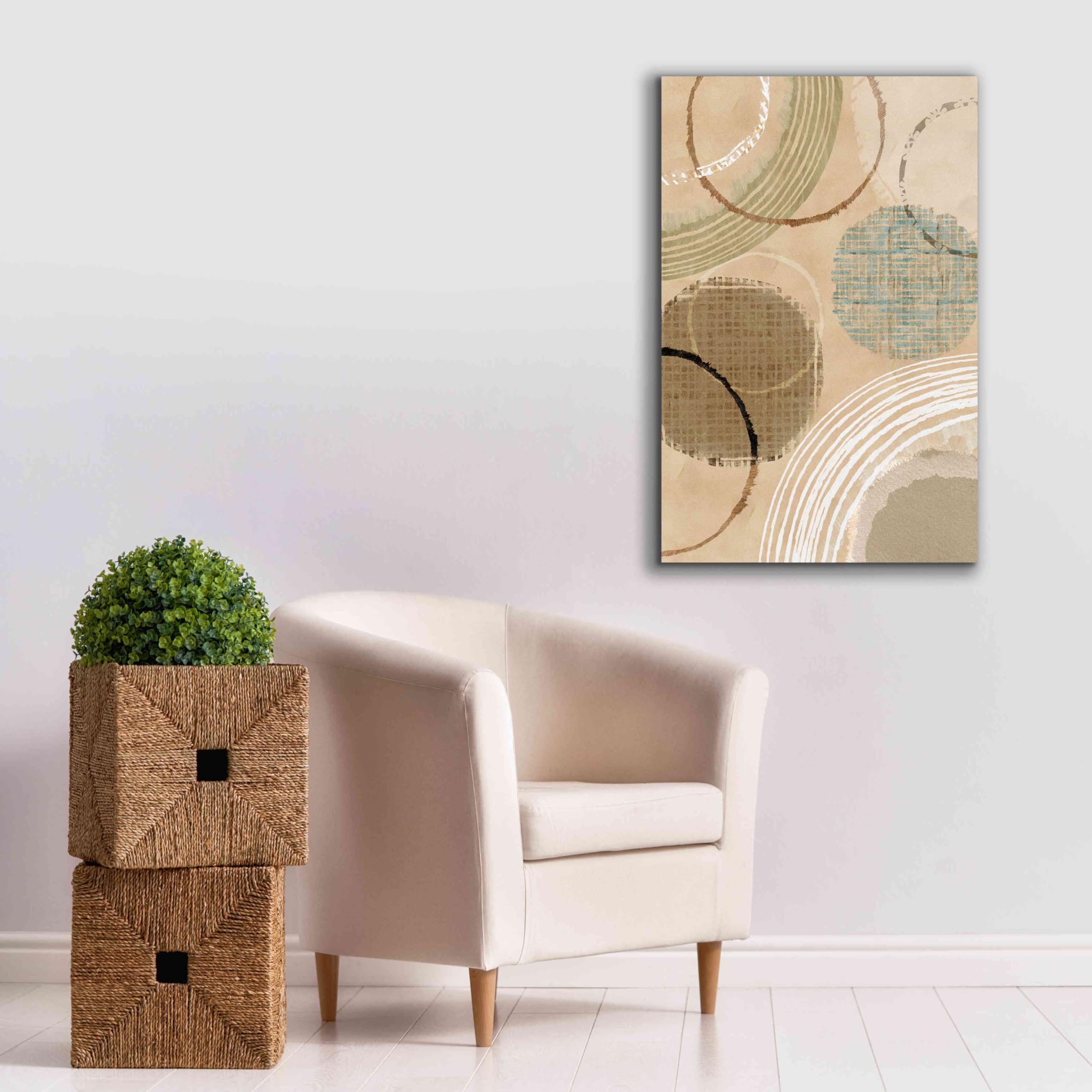 Flora Kouta 'Woven Baskets II' Giclee Canvas Wall Art Print - 26x40 Inches Modern Home Decor for Living Room, Bedroom & Office - Epic Graffiti Style Botanical Artwork