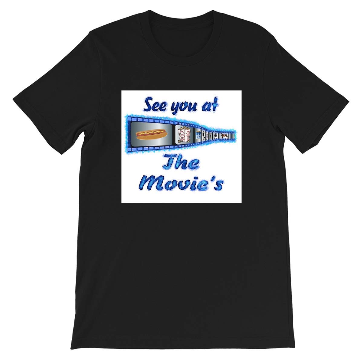 See You at The Movies Poster Theater Cinema Film Popcorn Memory Magic T-Shirt - Graphic Tee for Men & Women - Black - Perfect for Movie Nights, Cinema Lovers & Popcorn Themed Gifts