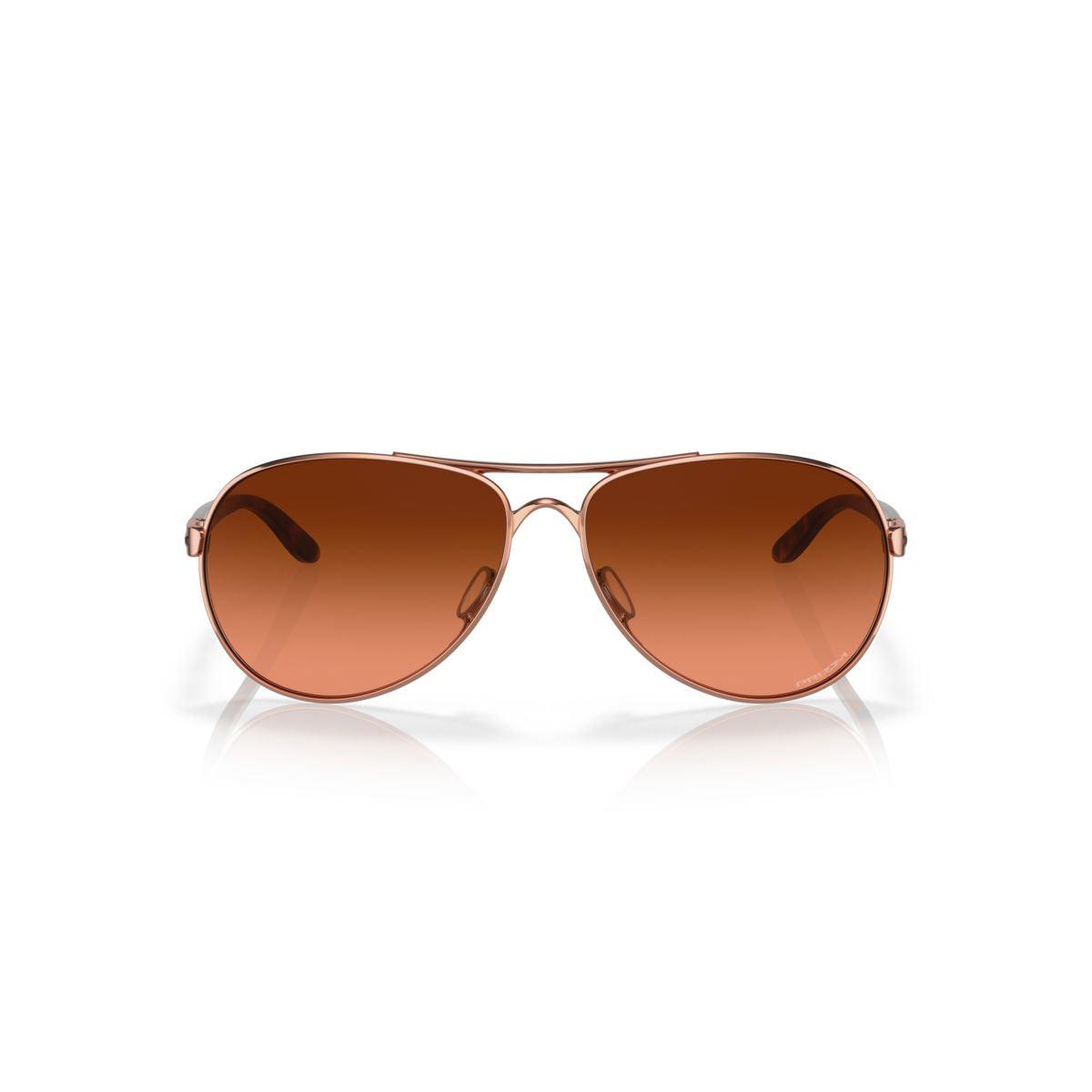 Oakley Feedback Sunglasses Rose Gold/Prizm Brown Gradient 0OO4079 407946 - Stylish UV Protection for Outdoor Sports & Driving