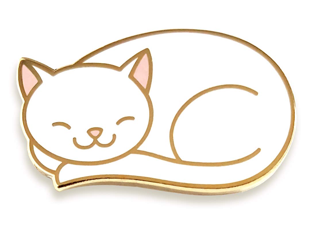 Cute Sleeping Cat Enamel Lapel Pin - Kawaii Cat Brooch for Jackets, Bags & Accessories - Perfect Gift for Cat Lovers & Collectors