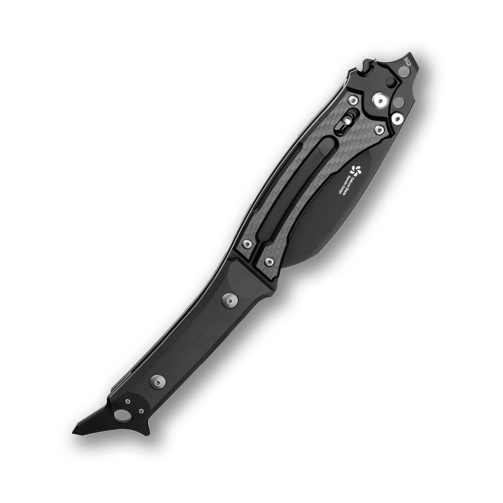 KATSU FS01 Titanium Alloy Folding Knife - Axis Lock Tactical Sickle with Sakura Blade Nemoto Design | Outdoor Survival, Camping & EDC Utility Tool
