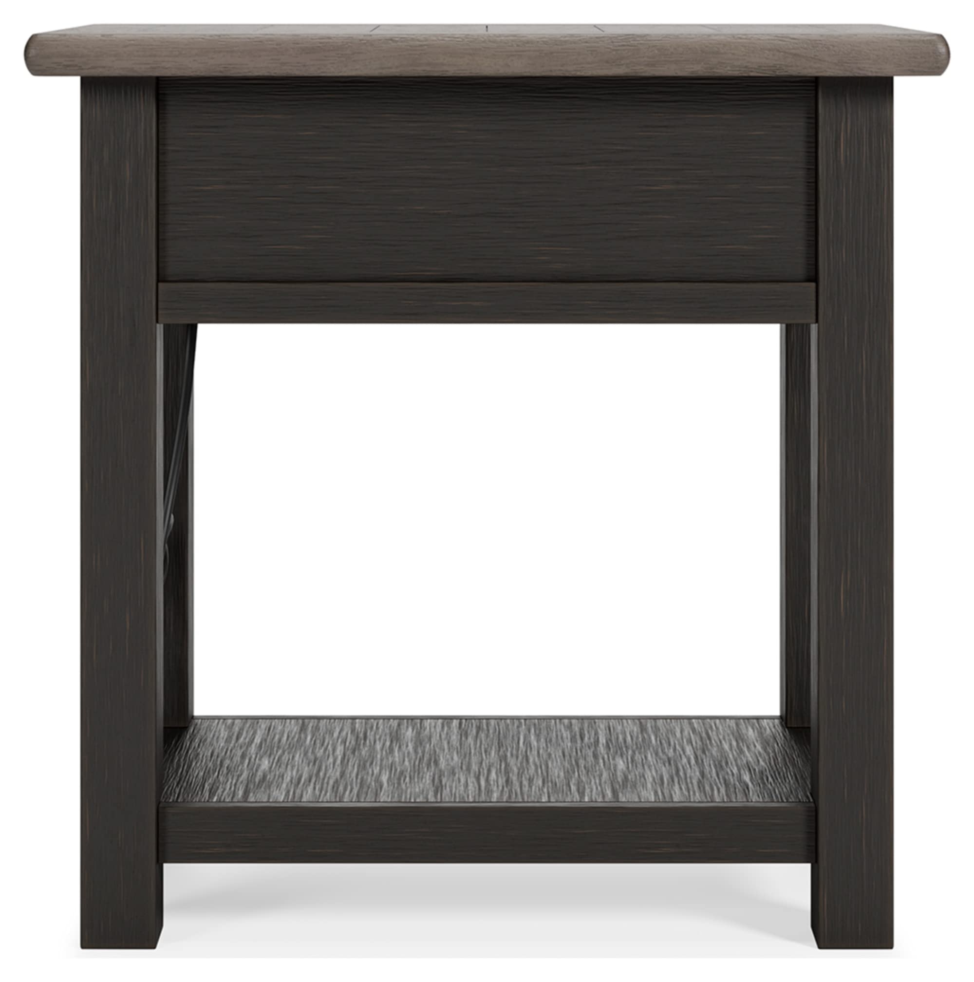 Signature Design by Ashley Tyler Creek Chair Side End Table - Light Brown & Whitewash Finish | Perfect for Living Room, Bedroom & Office Decor