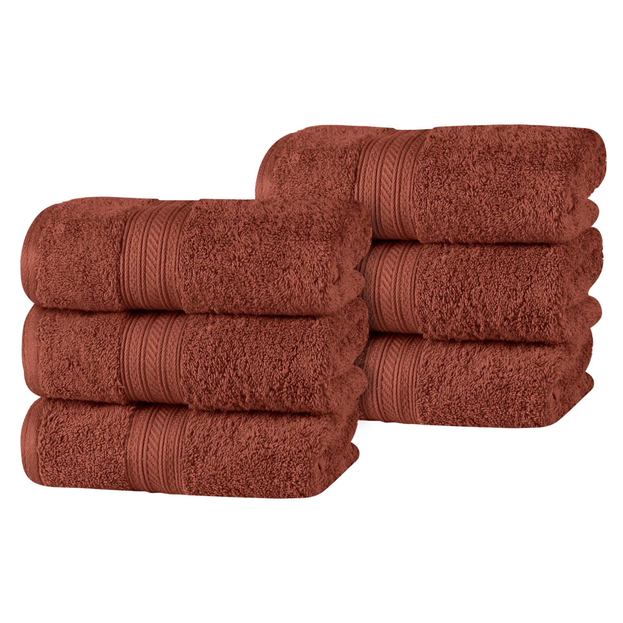 Premium 6-Pack Atlas Cotton Plush Absorbent Heavyweight Luxury Hand Towels - Soft & Quick-Drying for Bathroom, Kitchen, and Spa Use