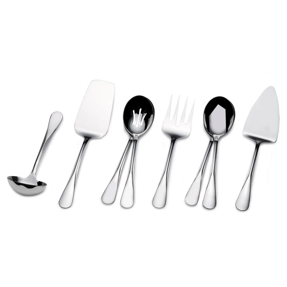 Kaylee 8-Piece Stainless Steel Serving Set - Elegant Flatware for Dinner Parties, Weddings & Formal Dining (Spoons, Forks & Knives)