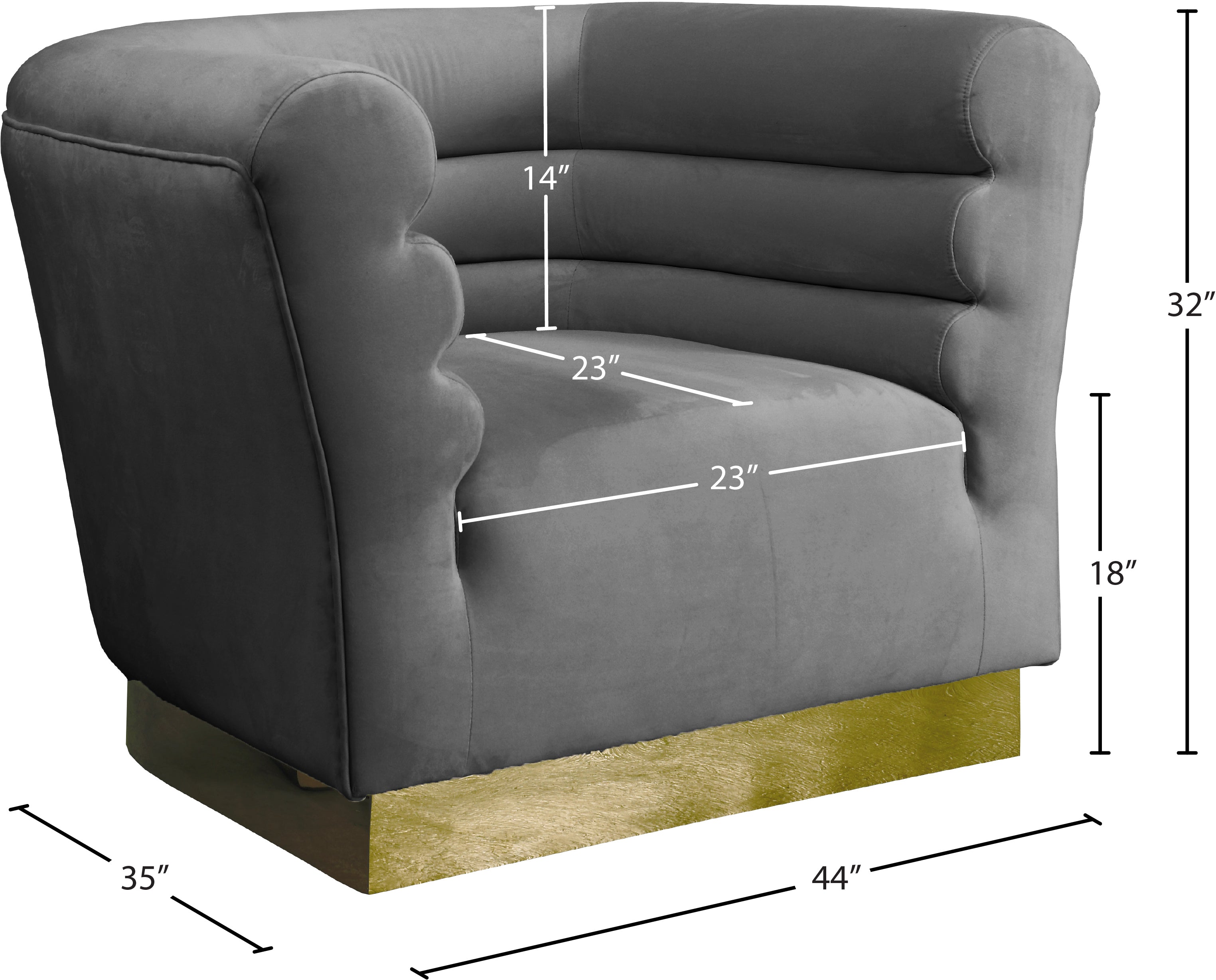 Bellini Velvet Chair - Modern Accent Armchair for Living Room, Bedroom & Office - Plush Upholstered Lounge Chair with Sturdy Metal Legs - Perfect for Home Decor, Reading Nook or Cozy Corner