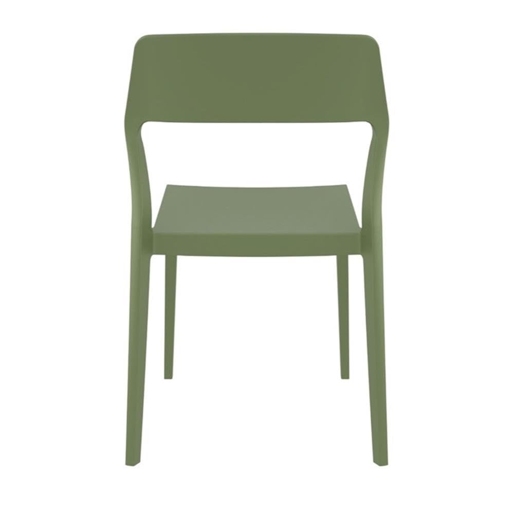 Premium Olive Green Snow Dining Chairs (Set of 2) - Modern Indoor/Outdoor Patio Furniture for Dining Room, Kitchen, or Garden - Weather-Resistant & Comfortable Seating