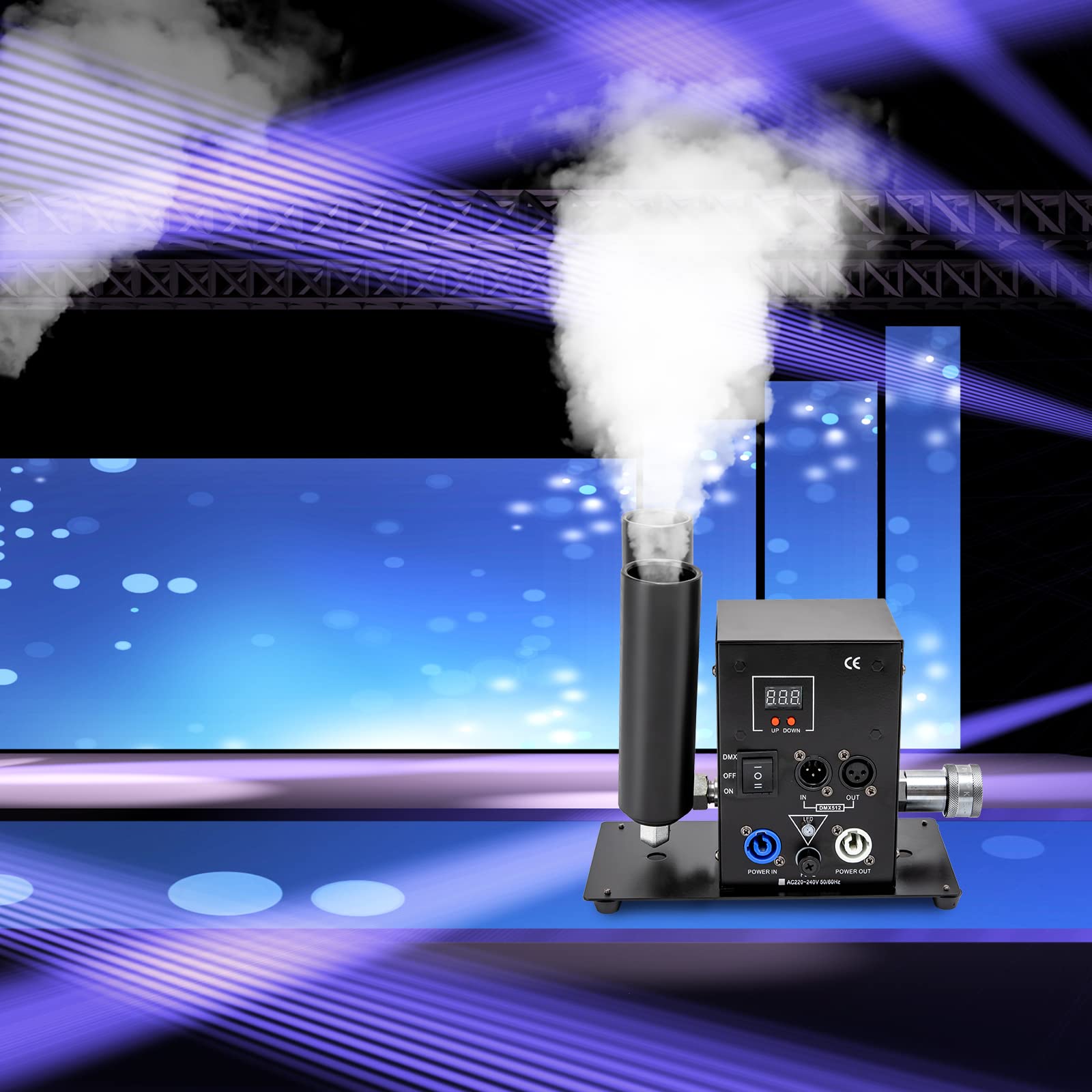 Professional 150W DMX CO2 Jet Cannon for DJ & Stage Effects - Adjustable Angle, 16.4-19.7ft Height - Perfect for Nightclubs, Concerts, and Live Events