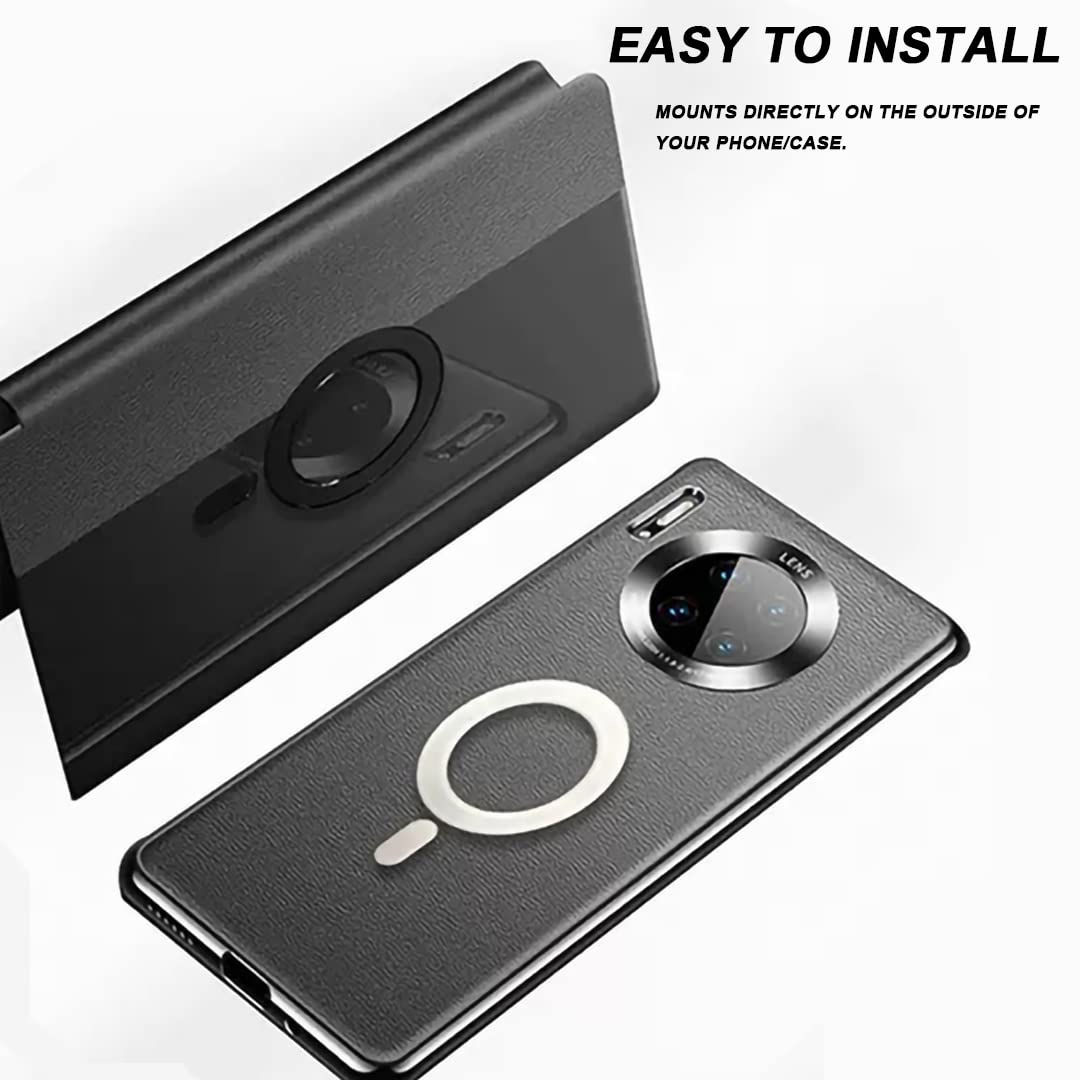 2 Pack Universal Magnetic Sticker Ring Adapter - Compatible with Magsafe Accessories & Qi Wireless Charging for iPhone 16/15/14/13/12 Pro Max/Mini/Plus & Galaxy S24/S23/S22 - Perfect for Car Mounts, Wallets & Phone Stands - Black