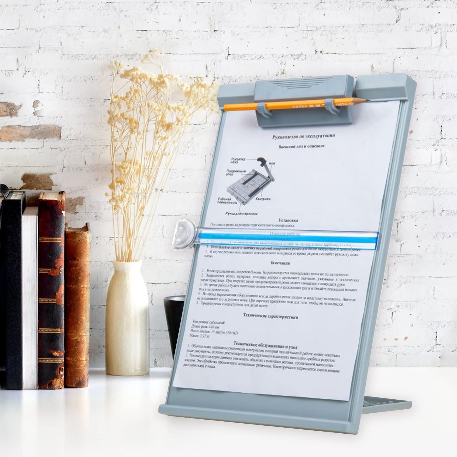 Adjustable A4 Document Holder Stand - Grey Desktop Reading Organizer for Office, School & Home | Perfect for Books, Tablets & Papers