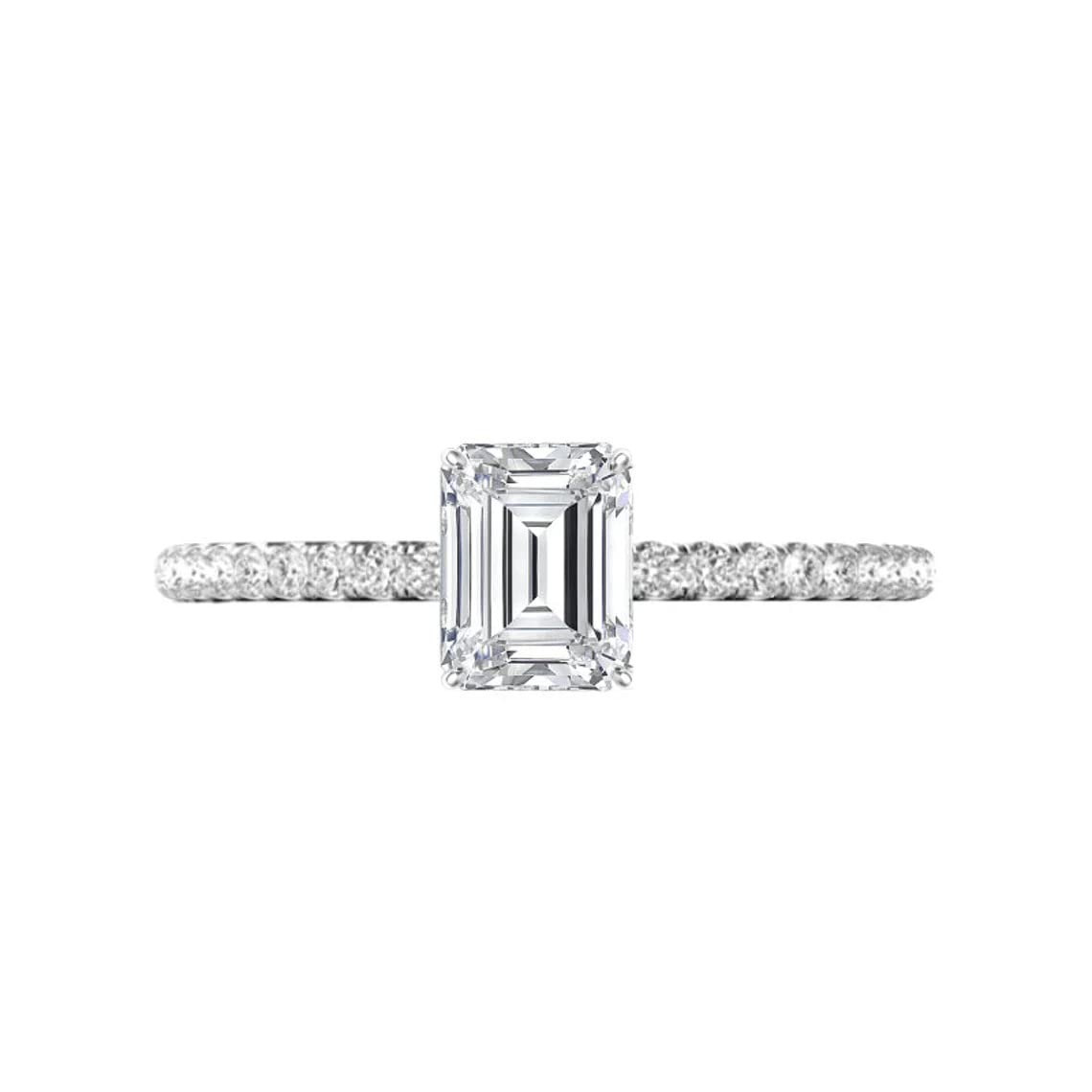 3 CT Emerald Cut Moissanite Engagement Ring Set for Women - Vintage Halo Solitaire Wedding Band, Anniversary Promise Ring in Antique Silver - Perfect for Proposals, Bridal Jewelry & Special Occasions