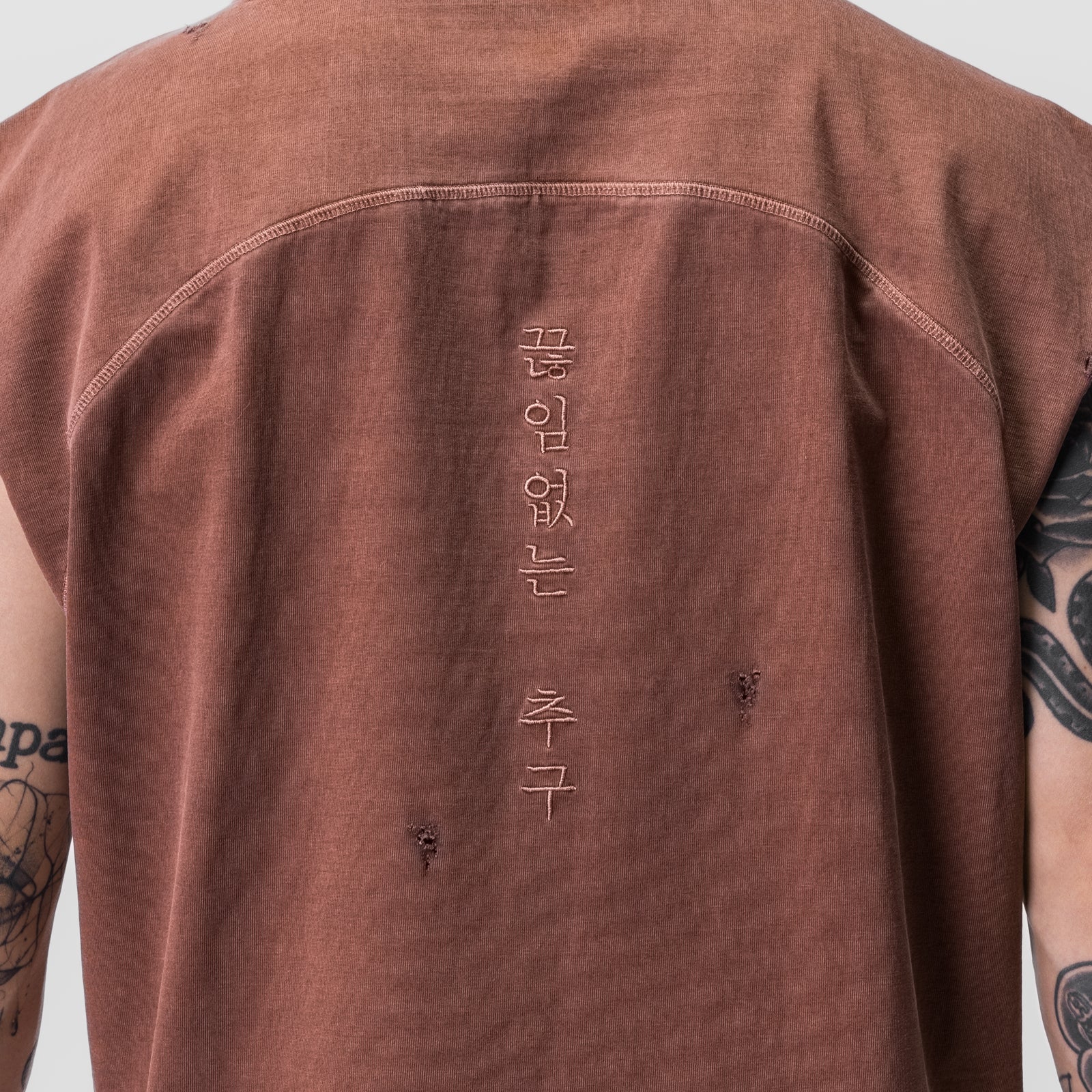 Tech Essential™ Cutoff Hoodie - Faded Brick Red Distressed Vintage Style | Men's Streetwear Fashion | Perfect for Casual Outings, Concerts & Urban Lifestyle