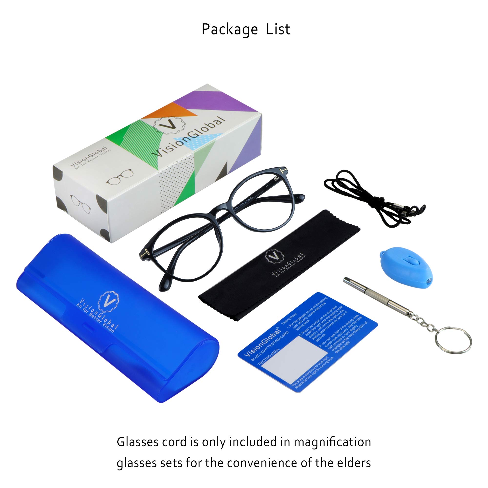 VisionGlobal Blue Light Blocking Glasses for Women & Men - Anti Glare Computer Glasses for Screen Time, Gaming, Reading & Office Work - Reduce Eye Strain & Improve Sleep Quality