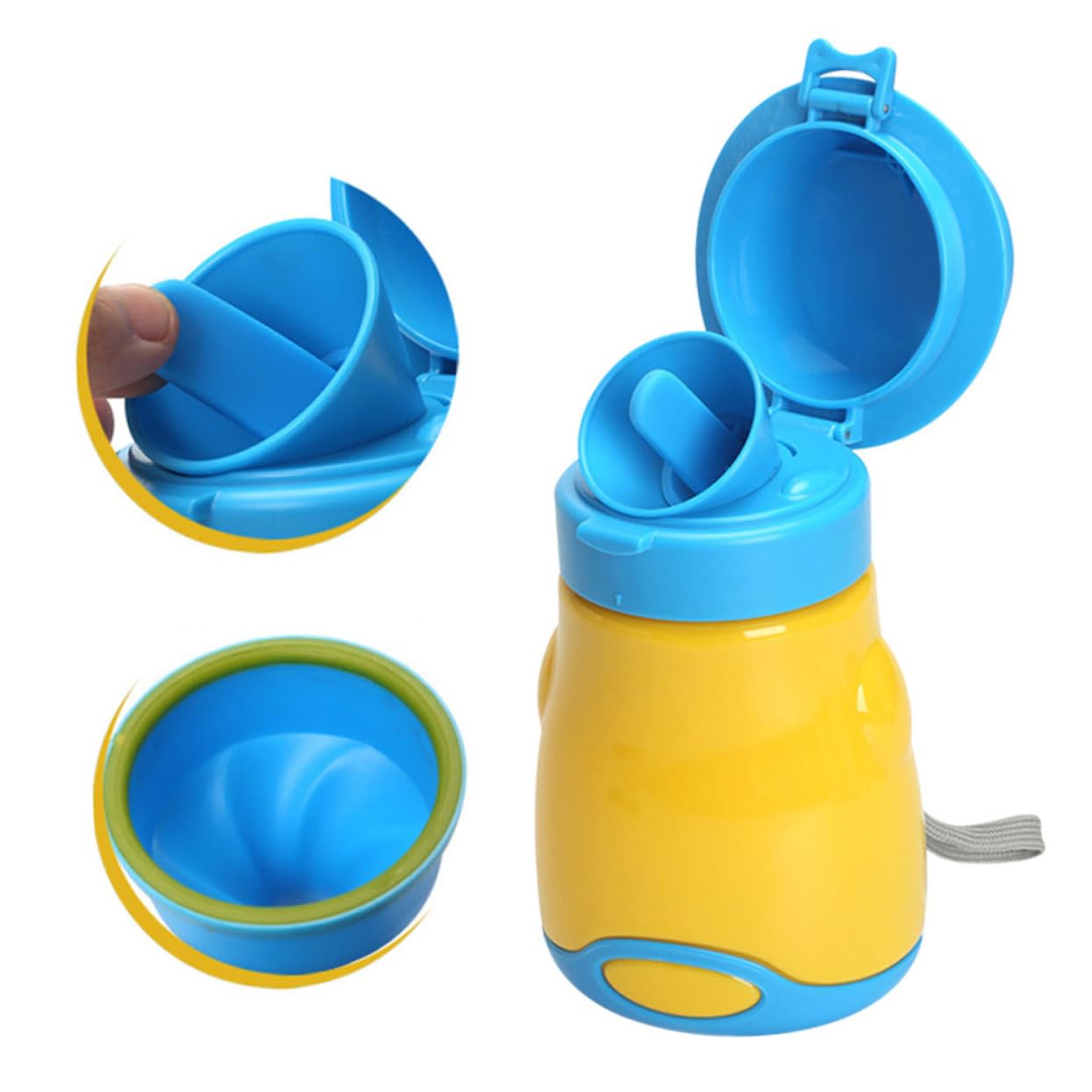 UPKOCH 3-Pack Portable Urinal Bottle for Kids - Emergency Car Toilet Travel Potty with Leak-Proof Lid (Yellow) - Ideal for Road Trips, Camping & Long Drives
