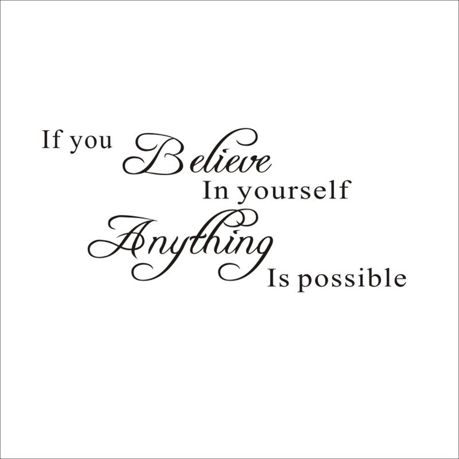 Inspirational Waterproof Removable Wall Sticker - Motivational Quote DIY Home, Office & Room Decor - Perfect for Bedroom, Nursery, Classroom and Workspace Decoration