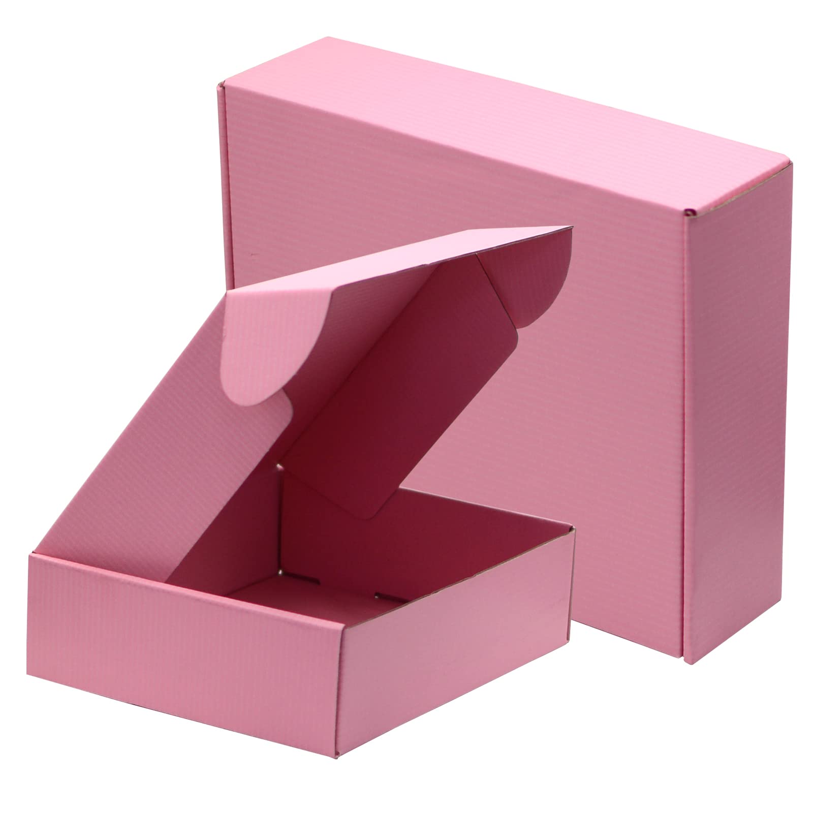 12 Pack Pink Corrugated Cardboard Shipping Boxes 10x8x2.7 Inches - Small Business Packaging, Storage & Gift Boxes for Ecommerce, Retail & Craft Projects