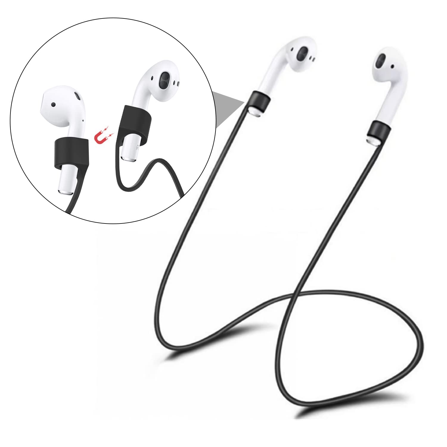 6pcs Magnetic Anti-Lost Silicone Lanyards for Wireless Earbuds - Running, Gym, Cycling