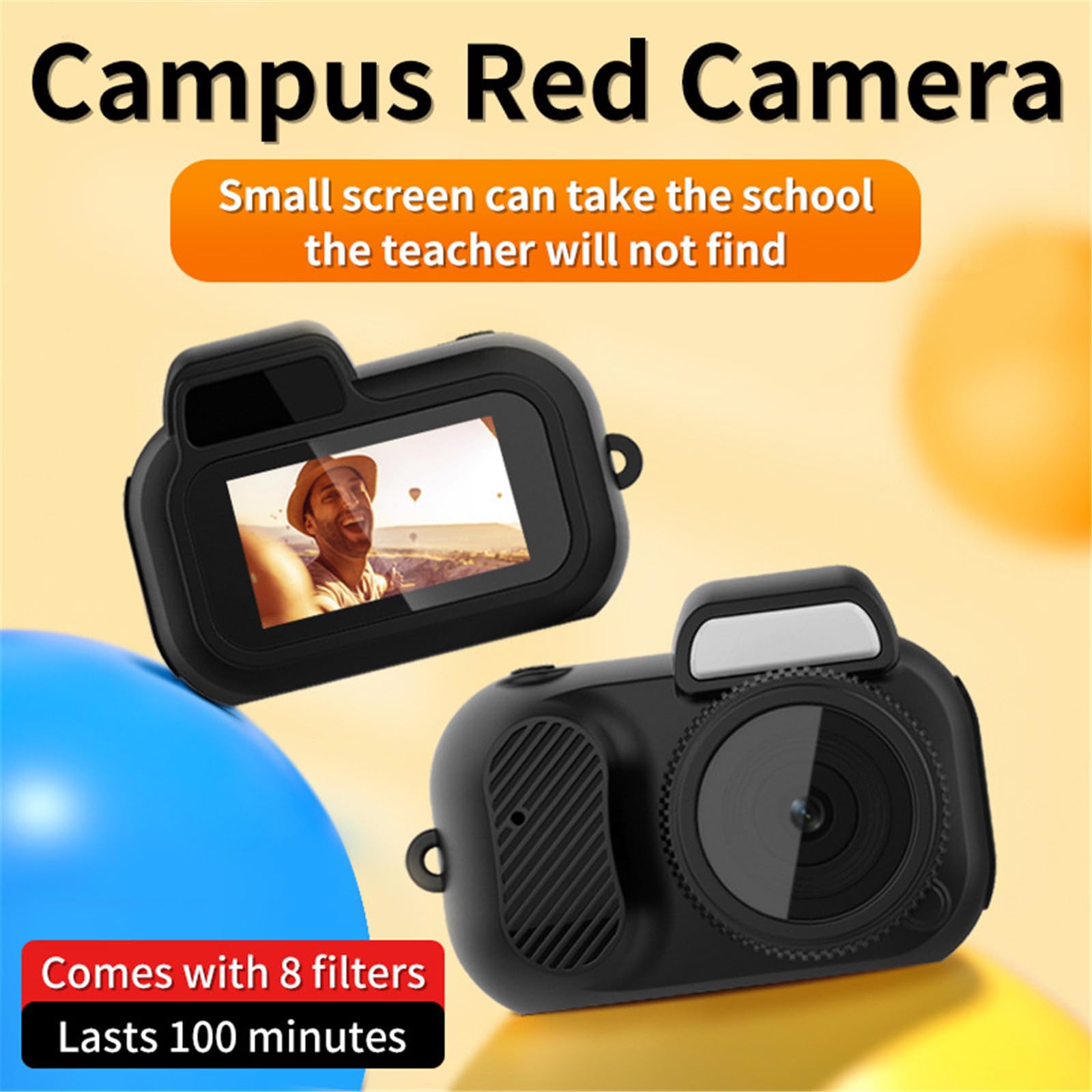 EJIMUQO 1080P HD Mini Keychain Camera - Portable Sport Camera with 100 Mins Battery Life, No Memory Card Needed (Black) - Perfect for Travel, Sports, Security & Everyday Recording