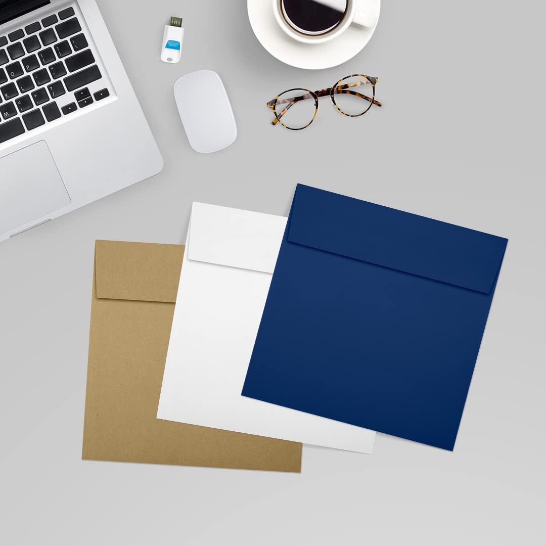 LUXPaper Premium Square Invitation Envelopes 6x6 Inches - Navy Blue Peel & Press Sealing - 80lb Text Weight (Pack of 1,000) for Wedding Invitations, Greeting Cards & Business Stationery