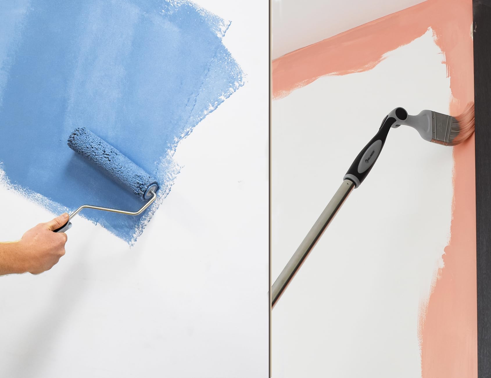 ROLLINGDOG 9 Inch Paint Roller Set with Extension Pole - Professional Wall Painting Kit with Extendable Handle & Paint Tray - Perfect for Interior Walls, Ceilings & DIY Home Projects