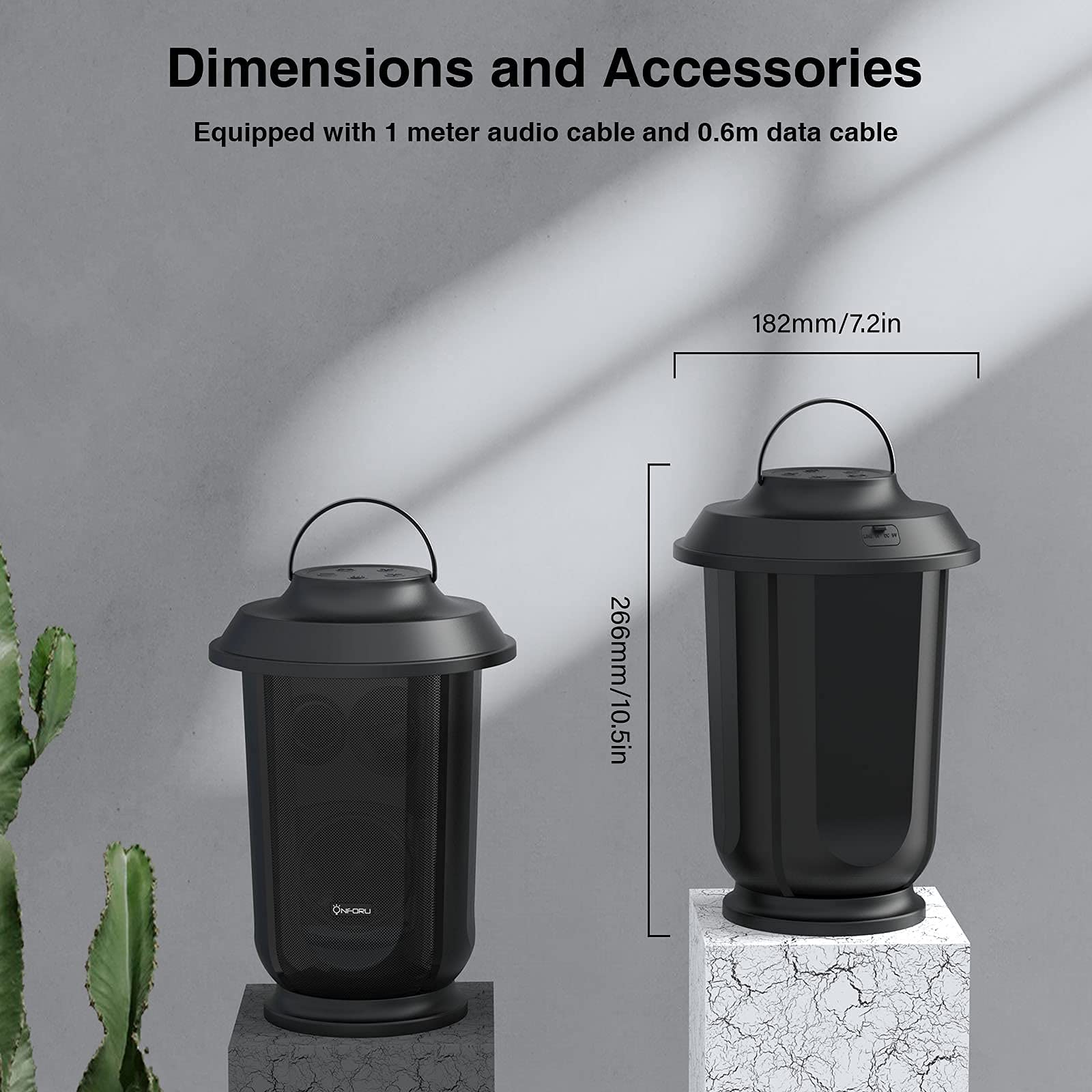 Onforu 2 Pack Outdoor Bluetooth Speakers with LED Lights - Wireless Loud Stereo Sound, TWS Pairing, Bluetooth 5.0 - Perfect for Christmas Parties, Garden Decor, Patio Entertainment & Camping Nights