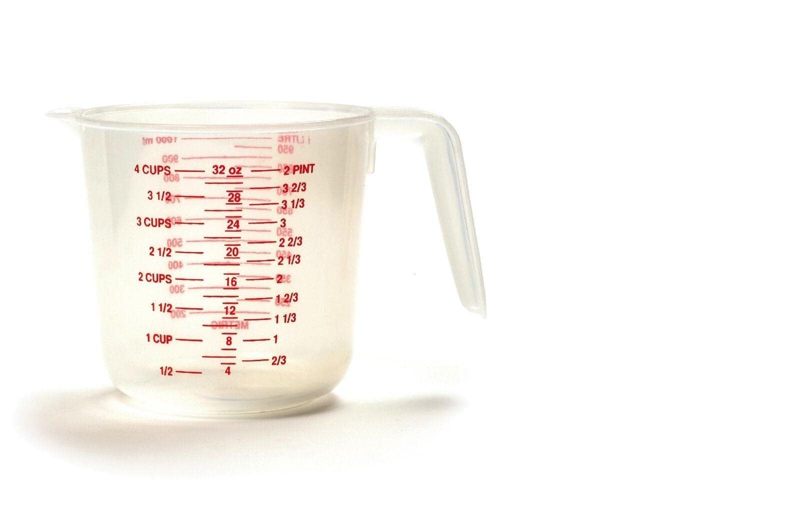 CompreDH 4-Cup Plastic Measuring Cups (Pack of 12) - Durable Kitchen Essentials for Baking, Cooking & Liquid Measurement | Perfect for Home, Restaurant & Professional Use