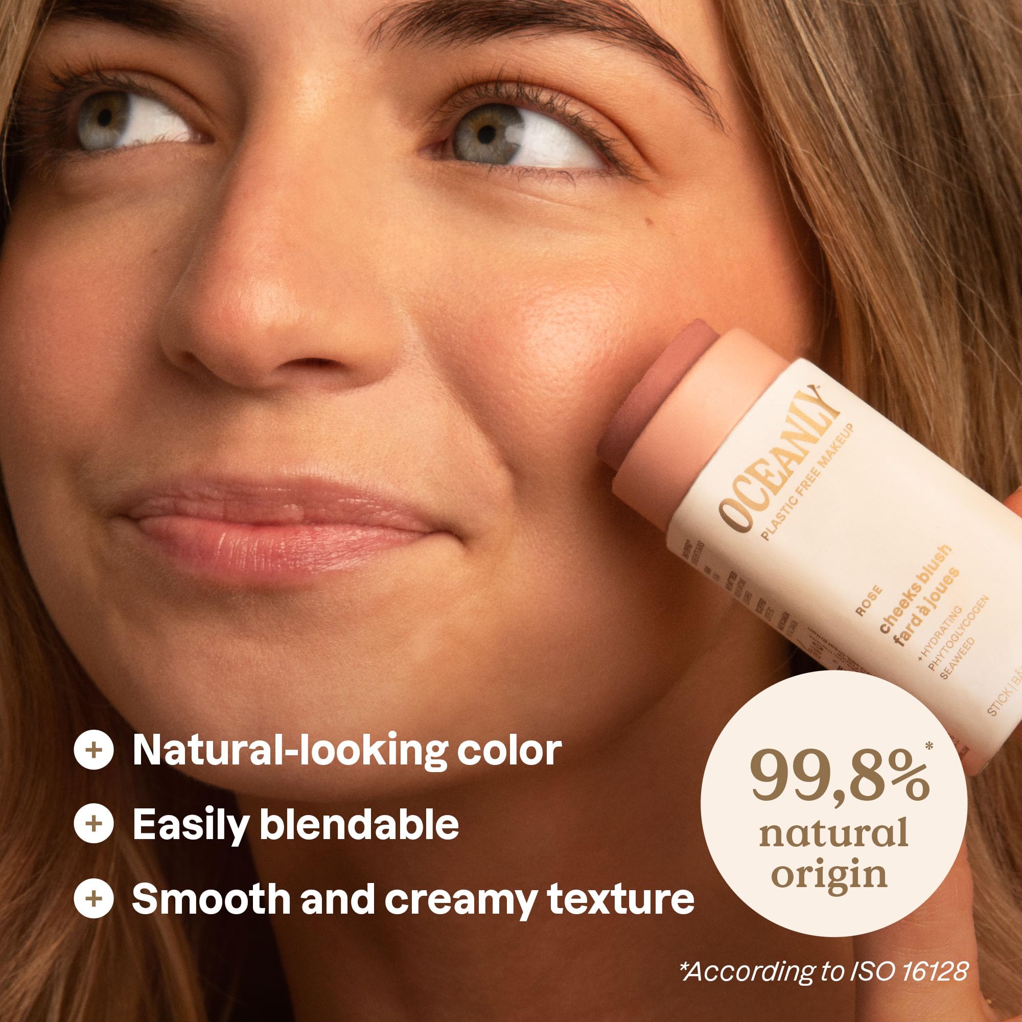 ATTITUDE Oceanly Plastic-Free Lightweight Blush Stick - Titanium Dioxide-Free, EWG Verified, Vegan & Cruelty-Free Makeup in Rose (0.3 oz) | Natural Cheek Color for Sensitive Skin, Everyday Wear & Eco-Friendly Beauty Routine
