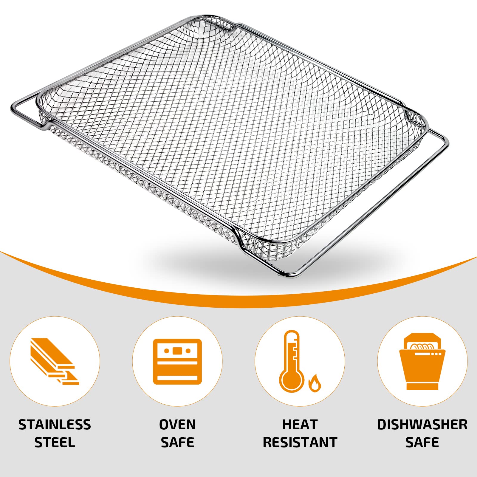 Stainless Steel Replacement Air Fryer Basket for Ninja Foodi DT251 DT201 - Compatible with Ninja Foodi 10-in-1 Smart XL Air Fry Oven - Perfect for Healthy Cooking, Crispy Fried Foods & Family Meals