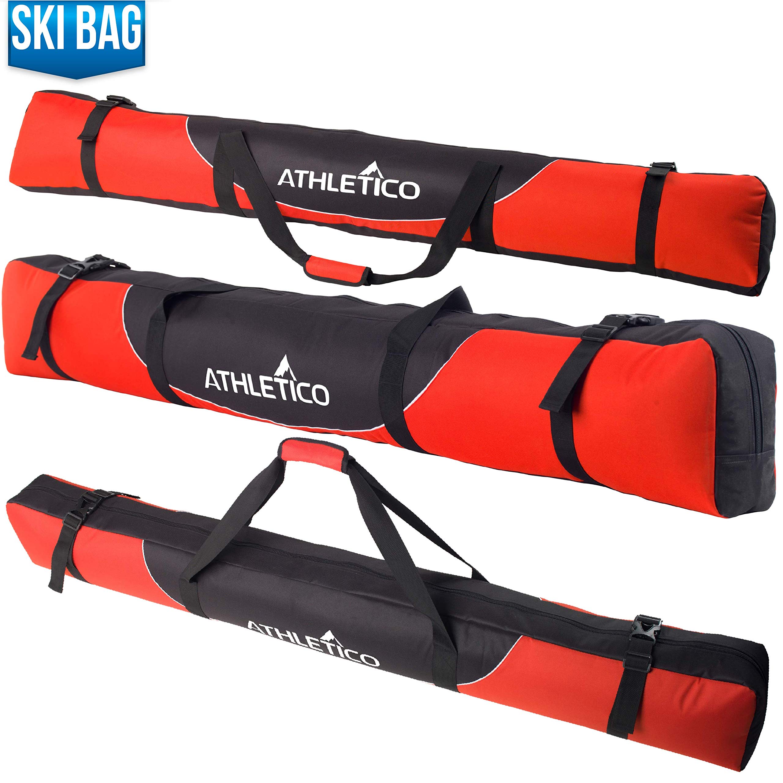 Athletico Mogul Padded Ski Bag Set with Boot Bag, Boot Strap & Carrier - Waterproof Ski Equipment Storage for Travel & Mountain Resorts