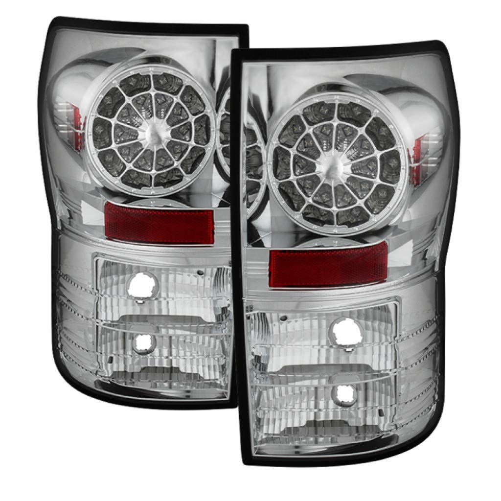 2007-2013 Toyota Tundra LED Tail Lights Pair - Chrome Spyder ALT-YD-TTU07-LED-C (5029591) | Durable Replacement for Enhanced Visibility & Style | Perfect for Off-Roading, Night Driving & Custom Truck Upgrades
