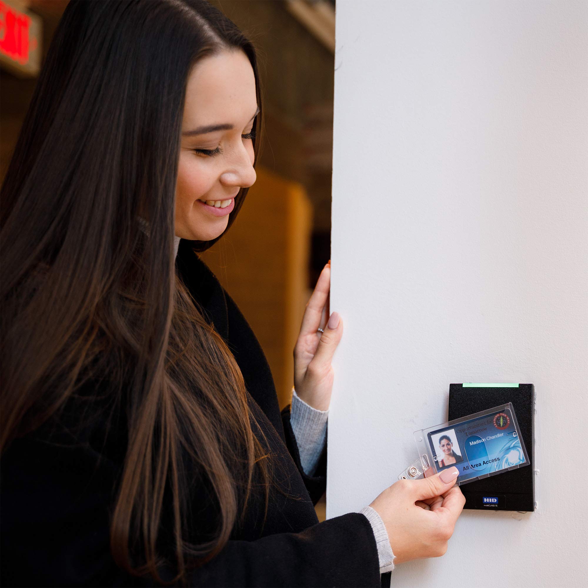 50 Pack Vertical ID Badge Holders - Secure RFID Credit Card Holder with Durable Materials, No Wear & Tear - Perfect for Offices, Schools, Events & Conventions