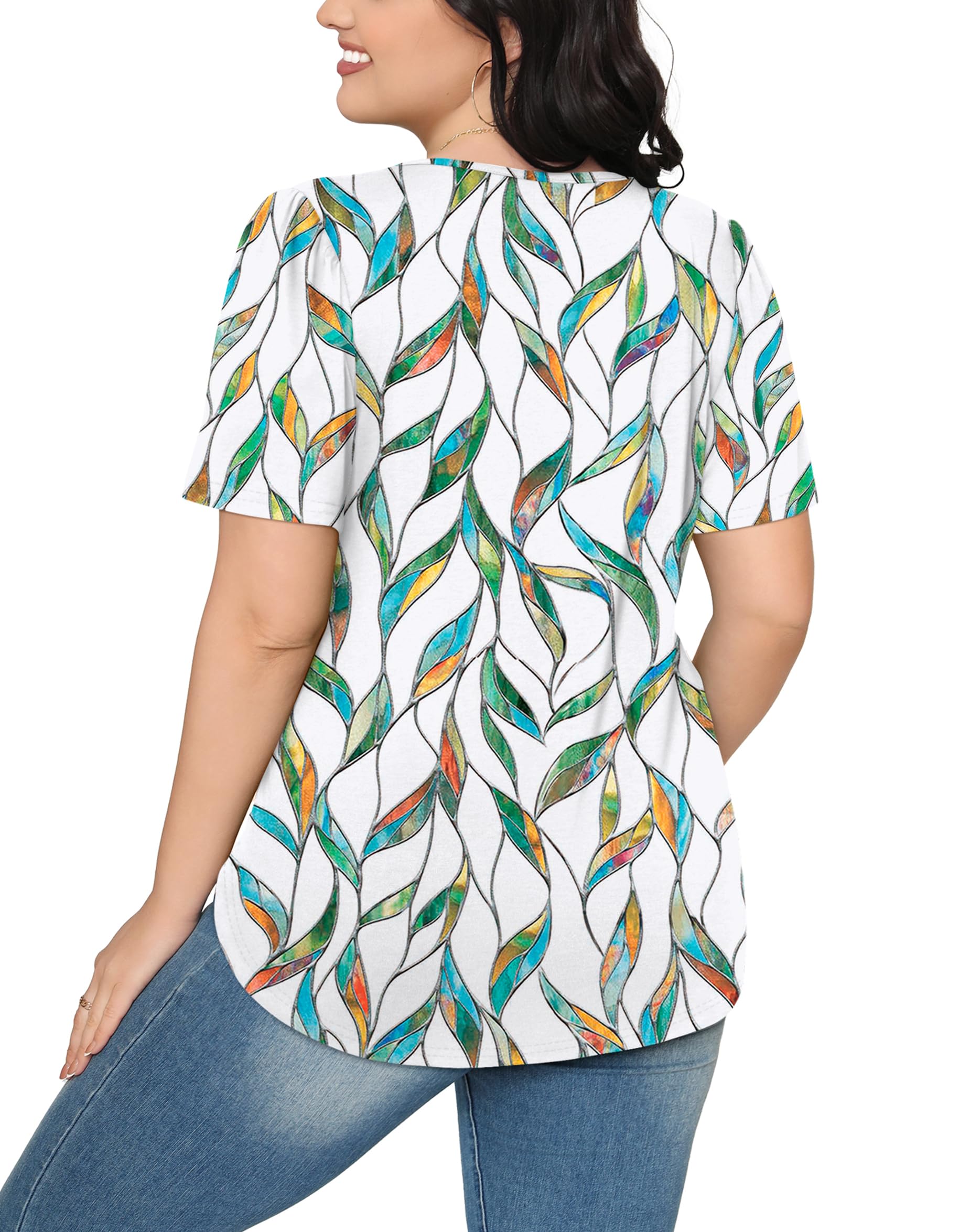WIHOLL Women's Short Sleeve Pleated Blouse - Summer Casual Dressy Tops for Work & Outings | Perfect for Office, Date Night & Weekend Brunch