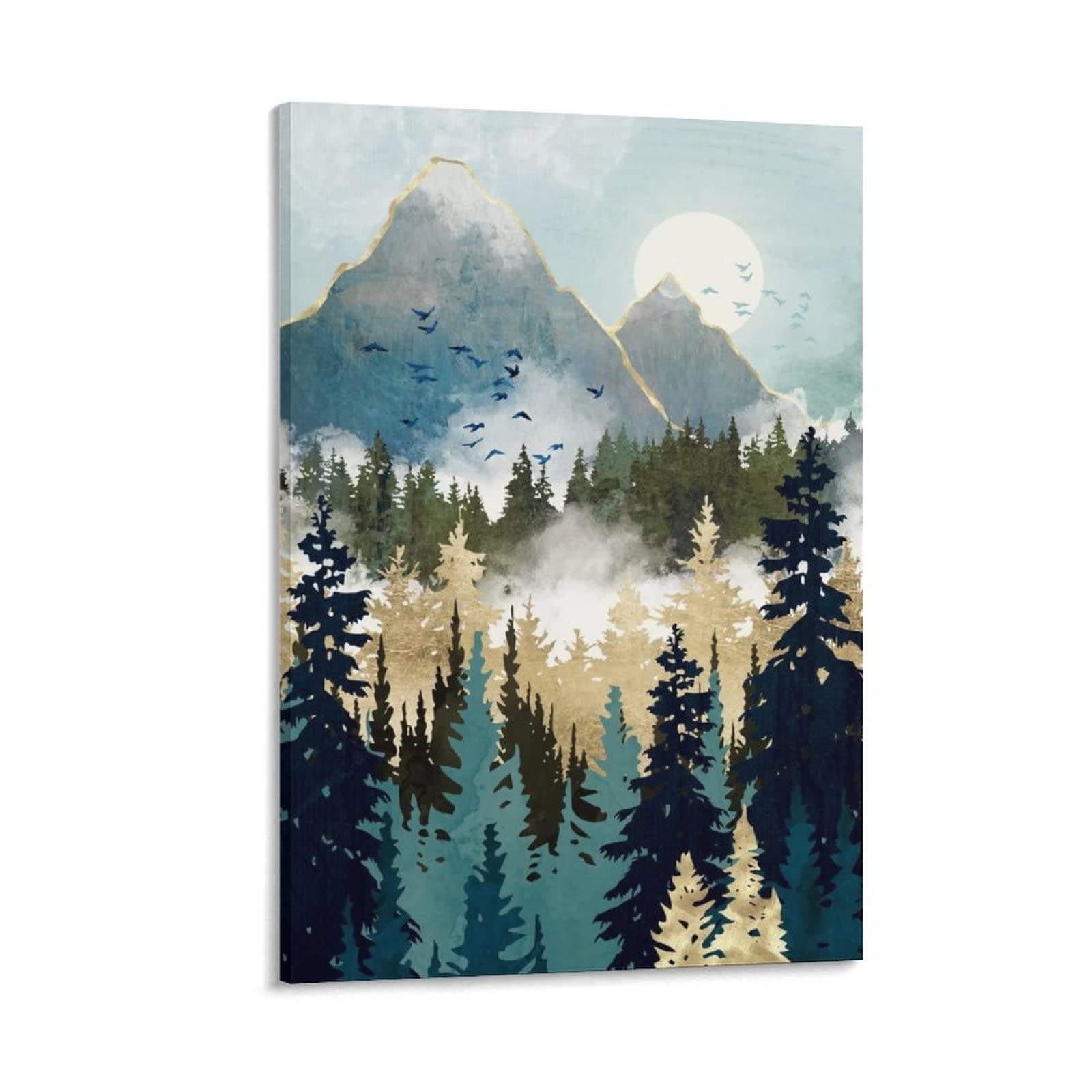 Misty Pines Canvas Wall Art Prints - Modern Home Decor Paintings for Living Room & Bedroom | Gallery Wrapped Ready-to-Hang Posters | Perfect Gift Idea for Housewarming & Interior Design