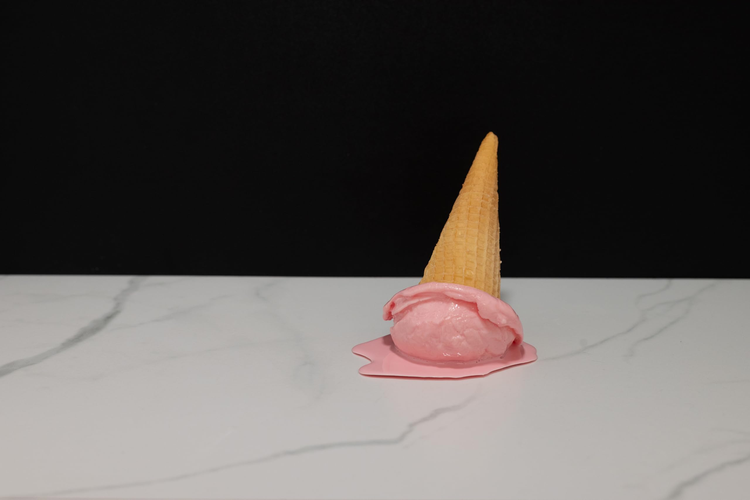 Just Dough It Fake Melting Strawberry Ice Cream Cone - Realistic Decorative Fake Dessert for Party Decor, Photo Props & Home Display