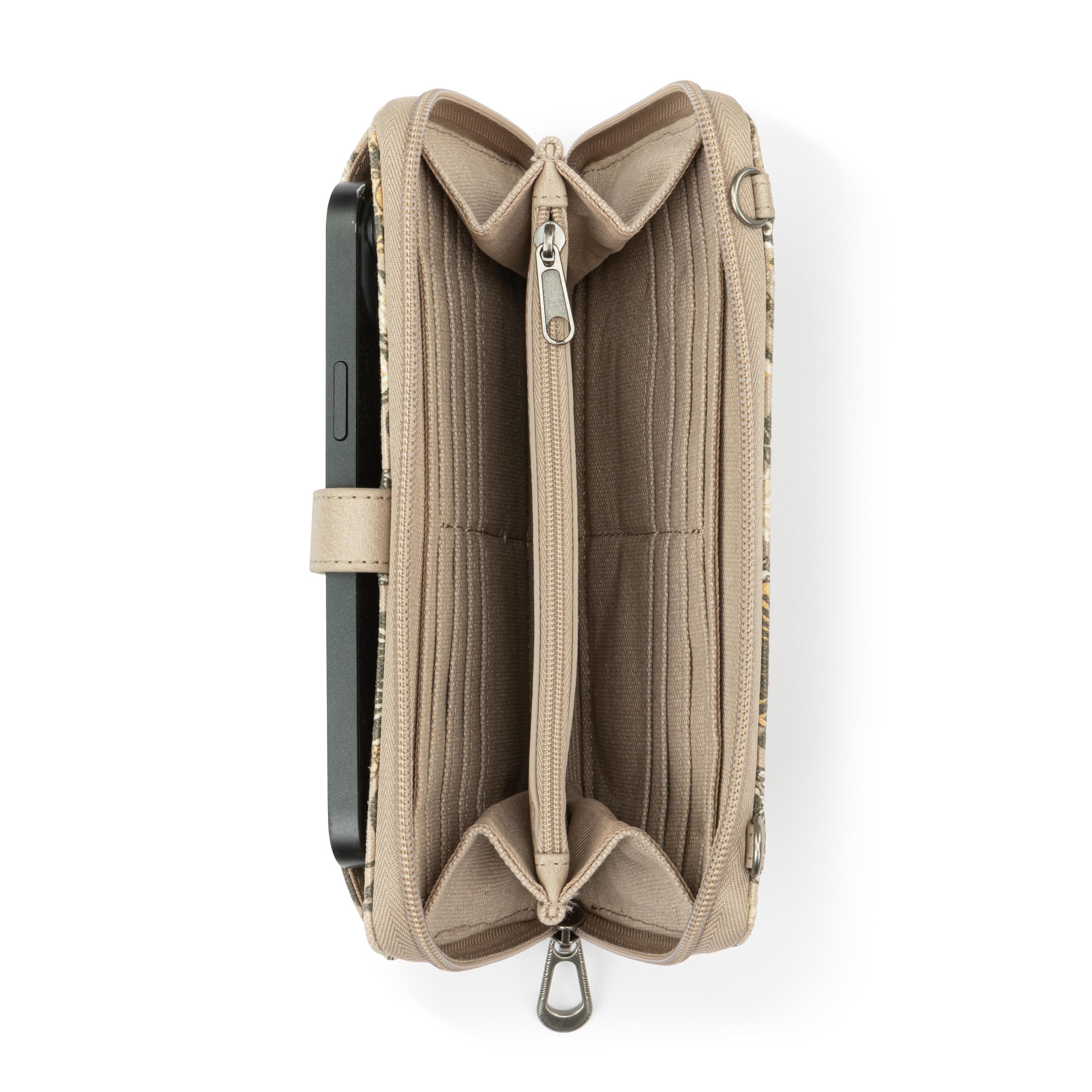 Premium Smartphone Wallet with Canvas Sand Tapestry Design - Slim RFID Blocking Card Holder for iPhone & Android - Perfect for Travel, Shopping & Everyday Use