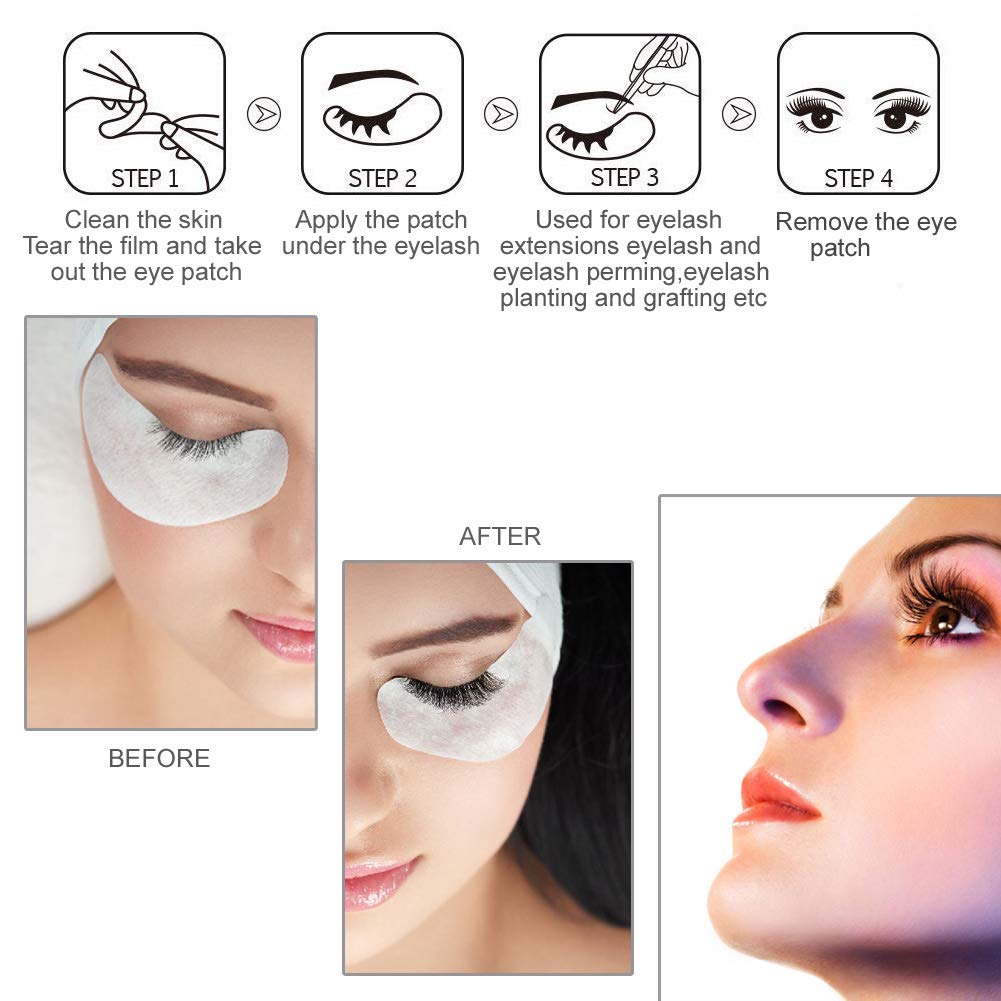 55 Pairs Hydrogel Under Eye Pads - Lint Free Eye Mask for Eyelash Extensions, Professional Adhesive Lash Beauty Tool (Green) | Perfect for Salon Use, Home Spa & DIY Lash Care