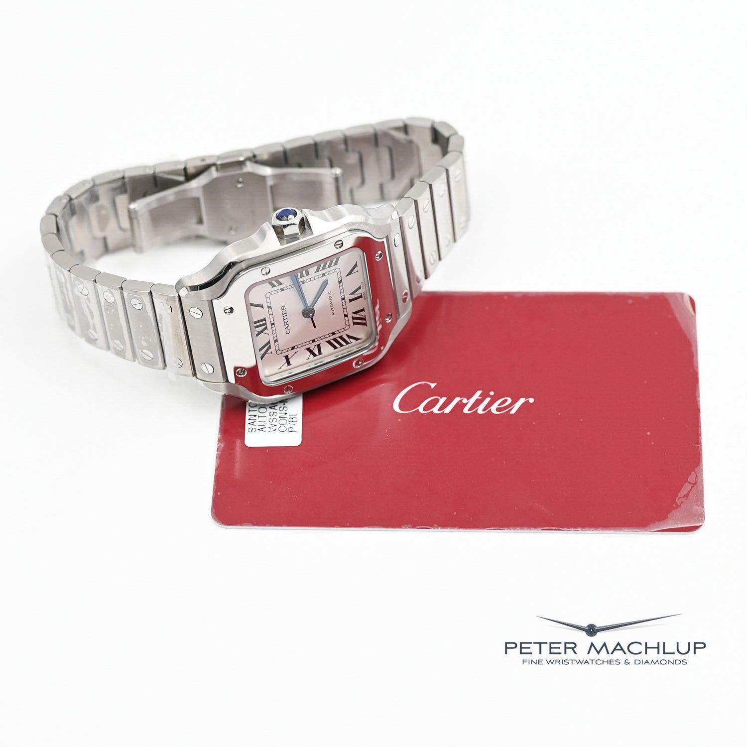 Cartier Santos MM Automatic Watch for Men - Luxury Stainless Steel Timepiece with Date Display - Perfect for Business, Formal Events & Everyday Wear