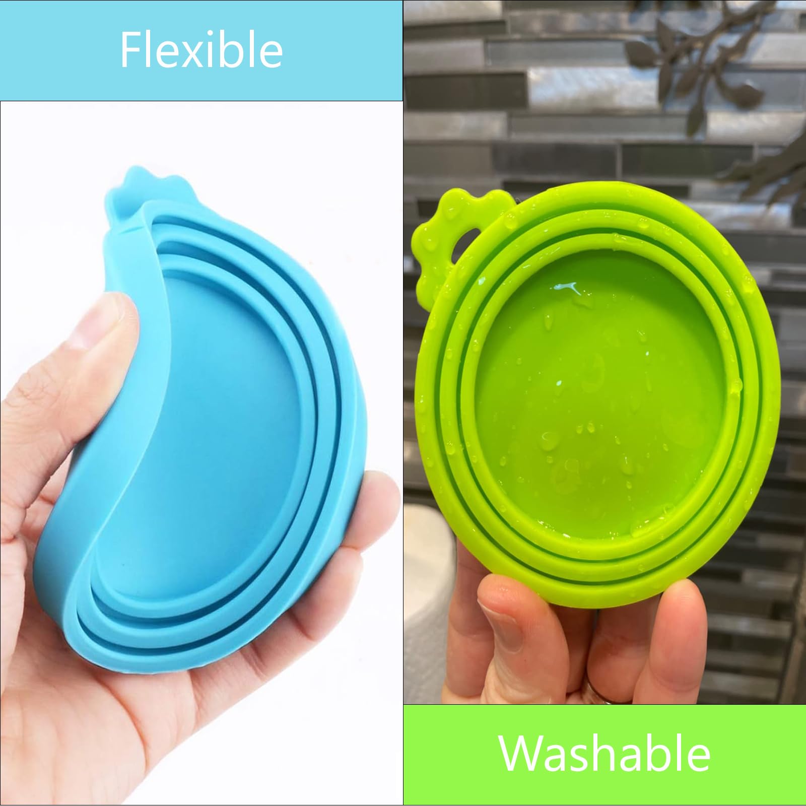 4 Pack Silicone Pet Food Can Covers - Universal Size Fits 3 Standard Cans for Dogs & Cats | Airtight Freshness for Wet Food Storage & Leftovers