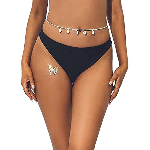 Relbcy Silver Crystal Rhinestone Waist Chain - Elegant Belly Body Jewelry for Women & Girls | Perfect for Summer Beach, Bikini Parties & Festivals