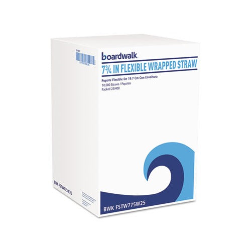 Flexi Wrapped Straws - 400 Count per Box, 24 Boxes per Case (9,600 Total) - Perfect for Restaurants, Cafes, Parties & Events