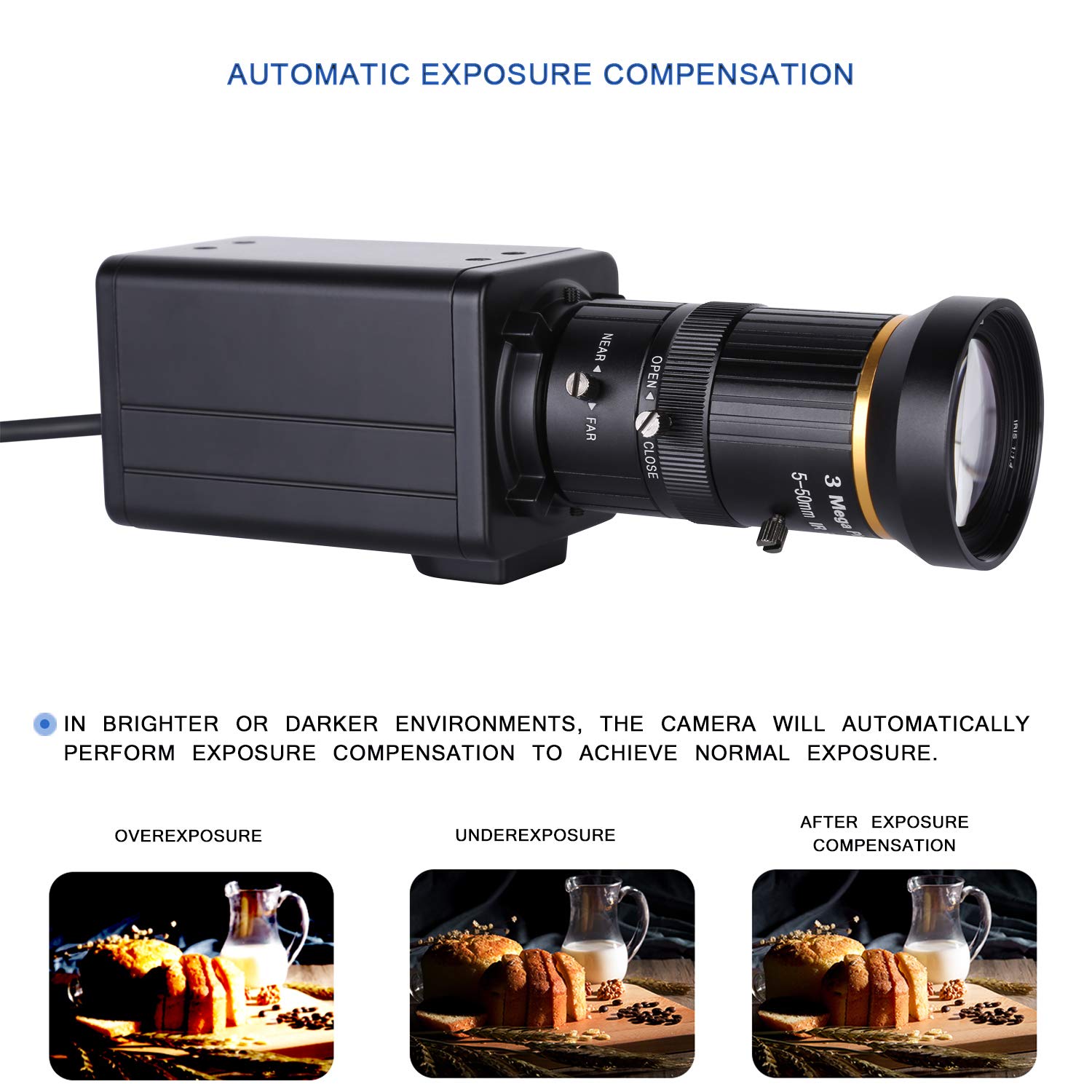 YIWENG 4K HD Webcam with 8MP, 10X Optical Zoom, 60° Wide Angle, Manual Focus & Auto Exposure - Built-in Microphone for Video Conferencing, Live Streaming & Online Classes