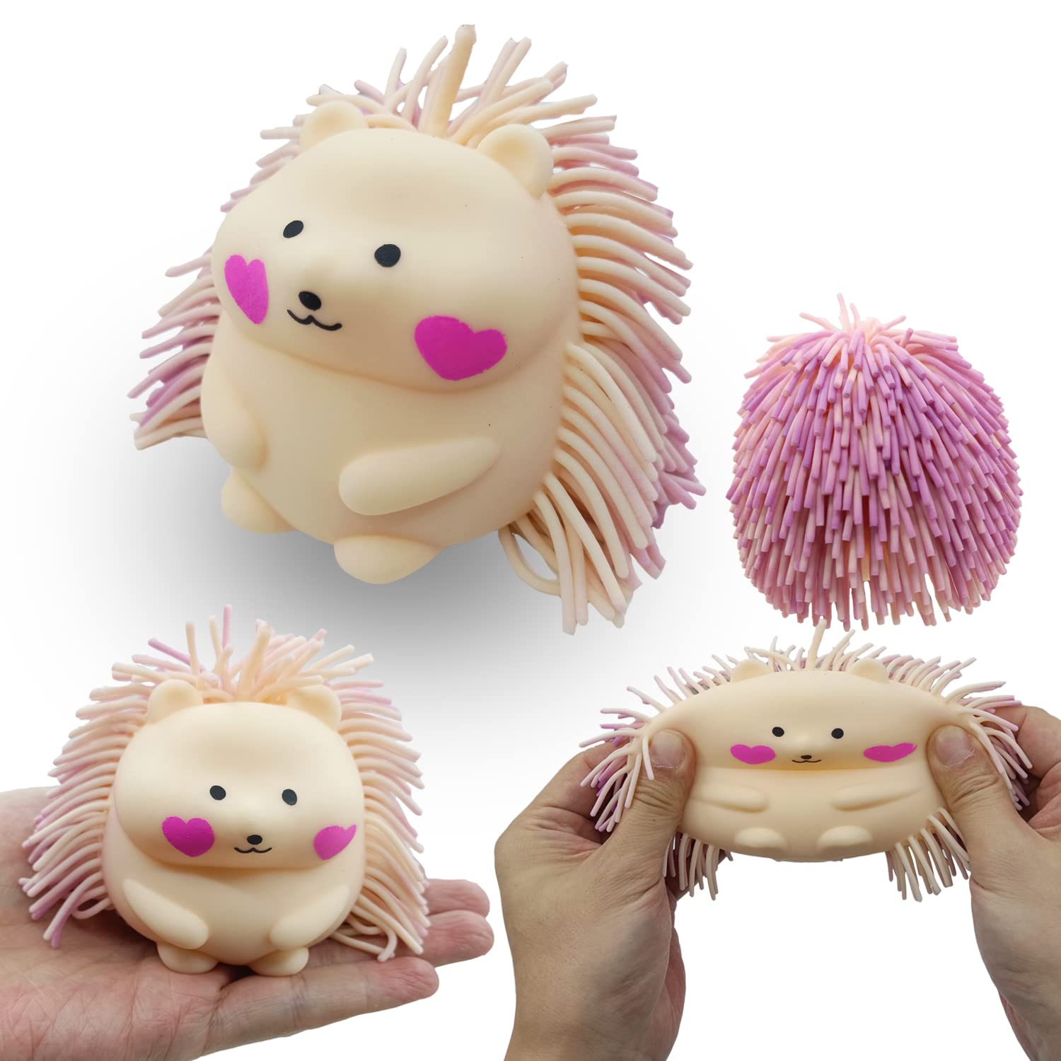 WayFengLi Funny Cute Hedgehog Stress Ball - Anxiety Relief Squeeze Toys for Kids & Adults - Sensory Fidget Toys Gift for Birthday, Office, Halloween, Christmas, Easter - Perfect for Stress Relief, Classroom, Therapy & Party Favors (Purple)