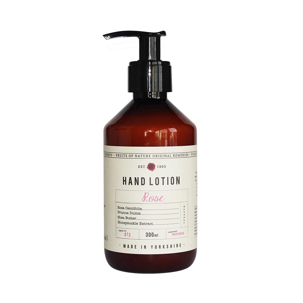 Fikkerts Rose Hand Lotion 300ml - Moisturizing & Nourishing Hand Cream for Dry Skin - Perfect for Daily Hydration, Office Use & Gift Giving