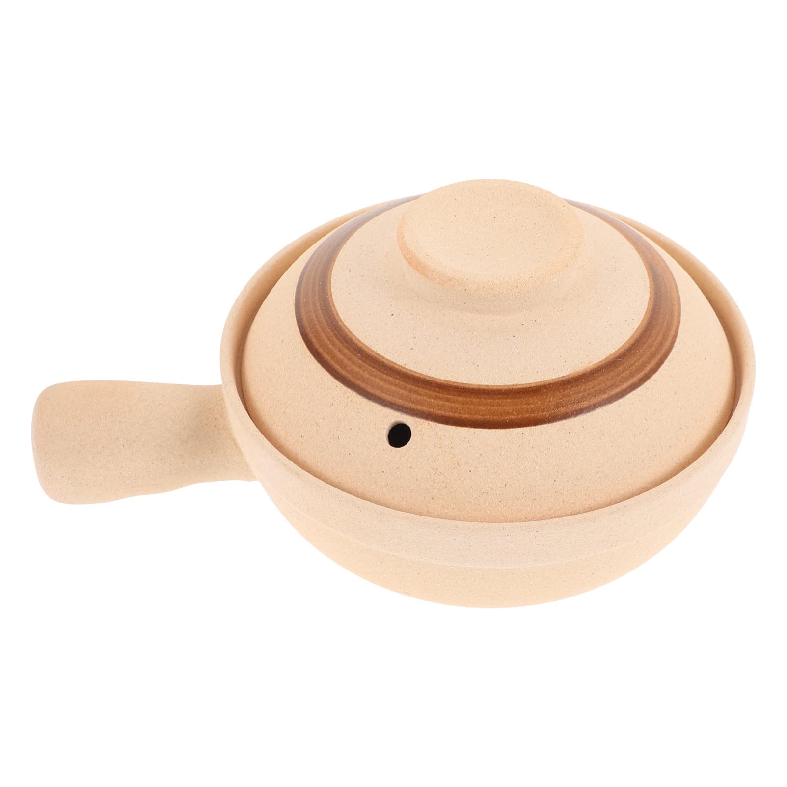 HEMOTON Ceramic Casserole Clay Pot with Lid - 3QT Stoneware Dutch Oven for Hot Pot, Soup, Stew & Braising | Oven & Stovetop Safe Cookware for Kitchen, Camping & Dinner Parties